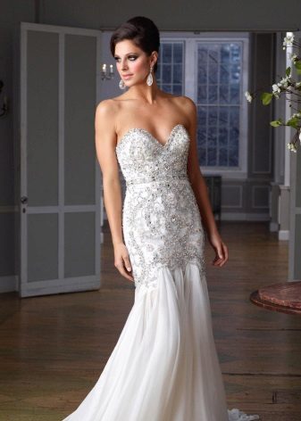 Evening dress white glamorous mermaid