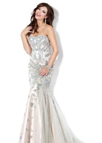 Evening dress white glamorous