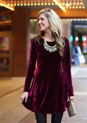 Jewelry under a velvet dress