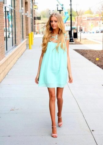 Turquoise dress for for a blonde girl