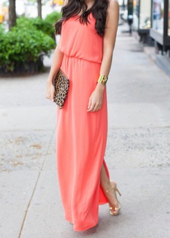 Pink and orange coral dress