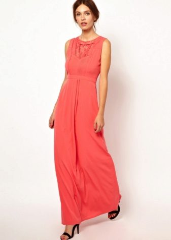 Coral dress in pink and orange