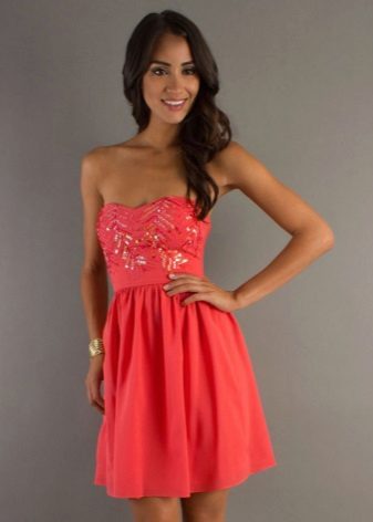 Red and orange coral dress