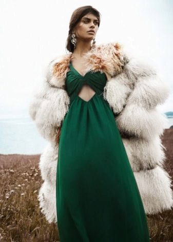 Fur coat for evening dress