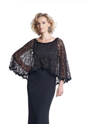 Lace black cape on a dress