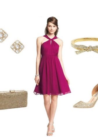 Gold Fuchsia Dress Accessories