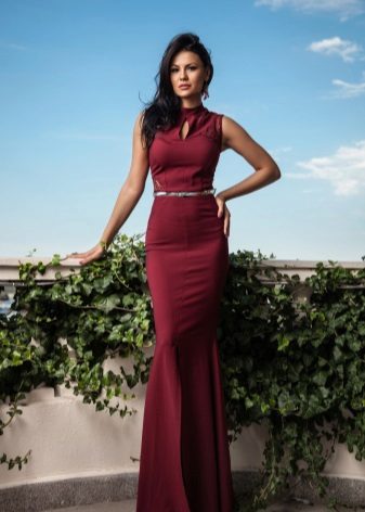 Marsala dress of maximum length