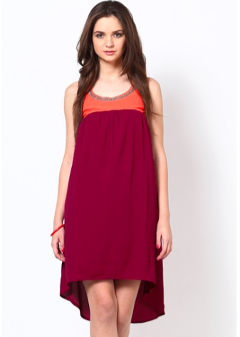 Marsala dress in combination with red