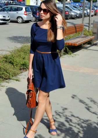 Dark Blue Mini Length Dress