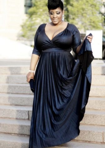 Black V-neck Floor Length Dress