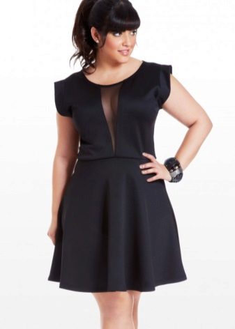 Black short silk dress for obese girls