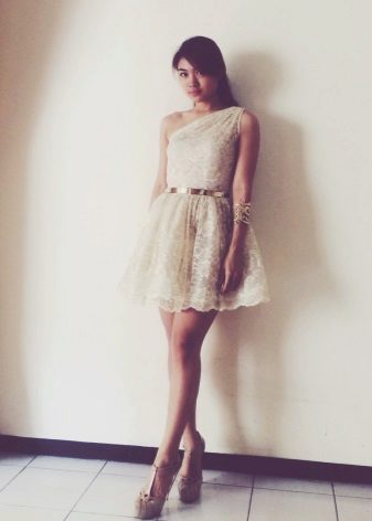 Milk short lace dress