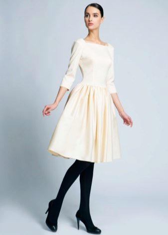 Mid-length milk dress