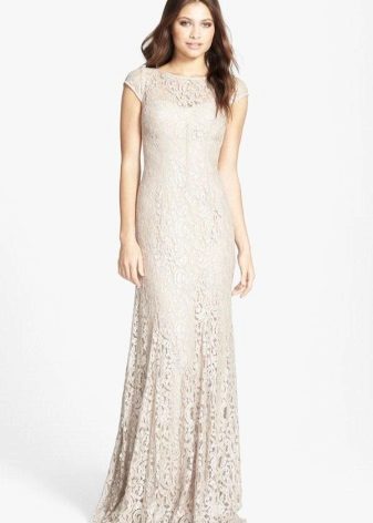 Milk long lace dress