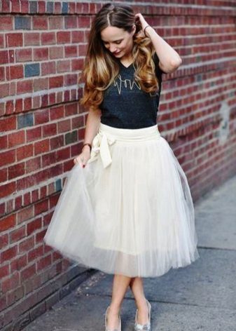 Organza T-shirt and skirt