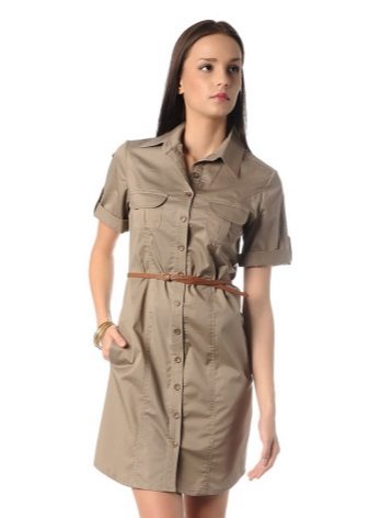 Slim-fit safari button-down dress