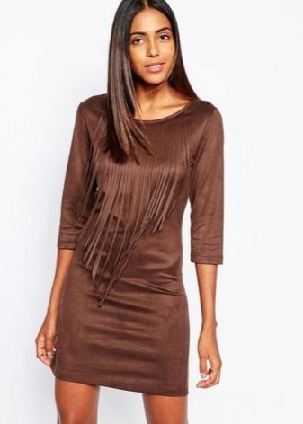 Short Chocolate Suede Dress