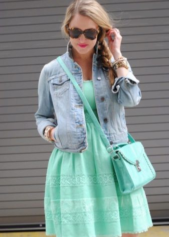 Mint dress denim jacket