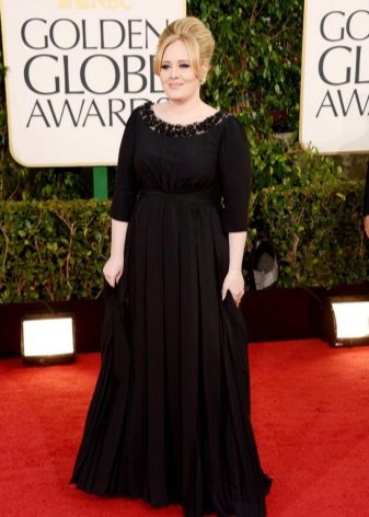 Long black floor-length dress for fat girls