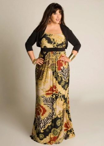 Color long dress made of thick fabric for full