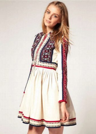Dress in Russian style mini length