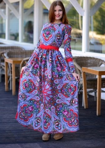 Russian folk modern long dress
