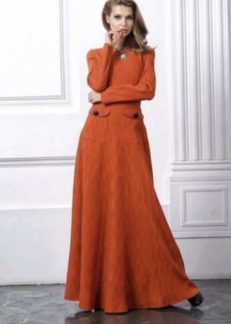 Long terracotta dress