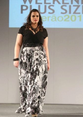 Long combo knitted floor dress for full