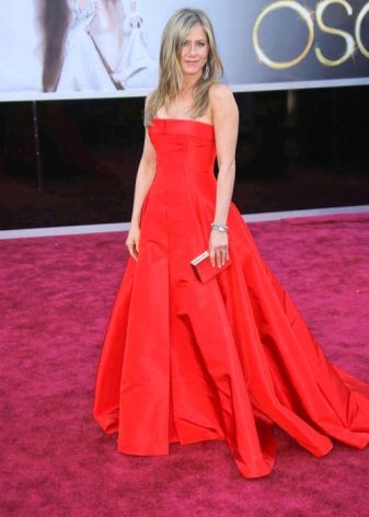 Crvena duga haljina A-line