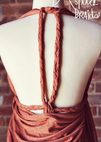 Shaping the straps on the dress