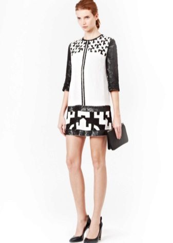 Tunic dress black and white