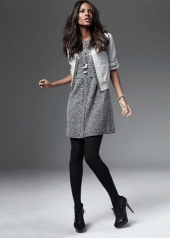 Tunic dress with a cardigan