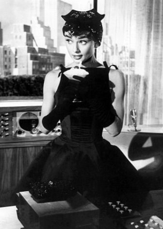 Audrey Hepburn Black A-line Dress