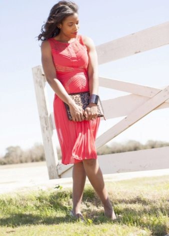 Dress with pleated skirt for full