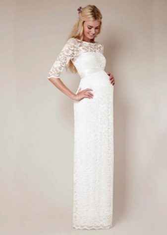 Long Maternity Sheath Wedding Dress