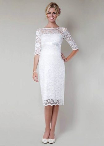 Mid-Length Maternity Sheath Wedding Dress