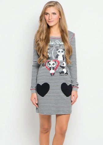 Homemade dress with a children's pattern