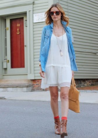 White Low-Waist Sack-linie Dress