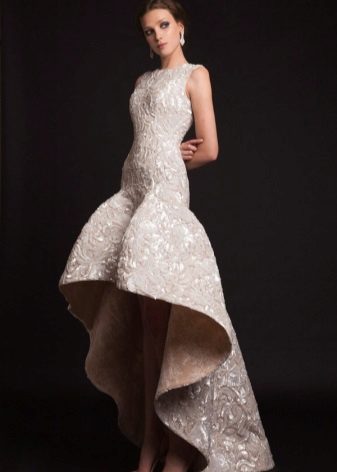 Asymmetric Skirt Low Waist Evening Dress