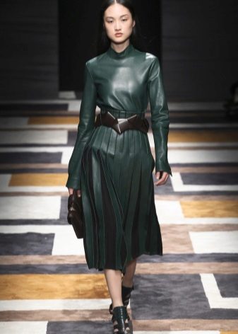 A-line eco-leather dress