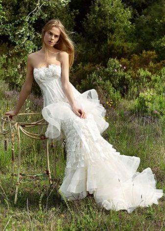 Dress in the style of boho wedding tiered