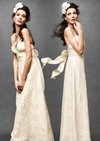 Dress in boho style linen floor