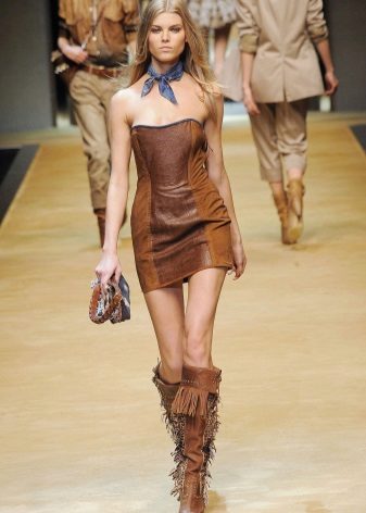 Short leather dress boots