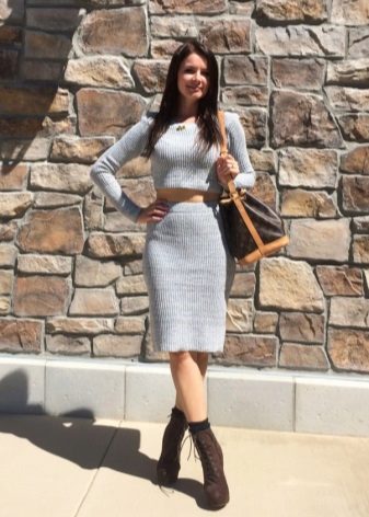 Knitted Skirt Ankle Boots