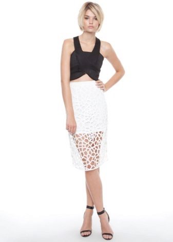 White pencil skirt