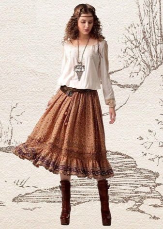 skirt with a flounce below