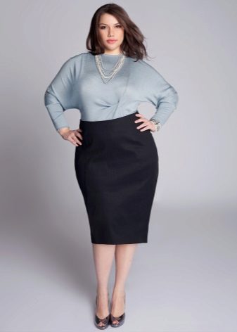 gray pullover pencil skirt
