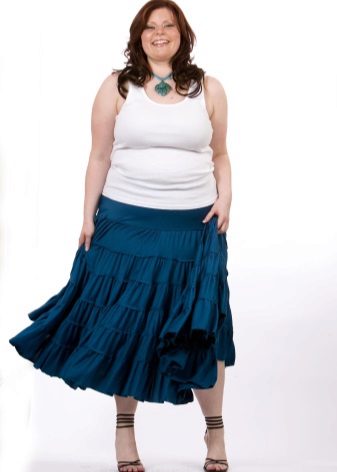 A-shaped skirt with frill for full women
