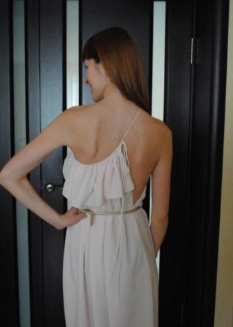Rear view of a summer evening dress