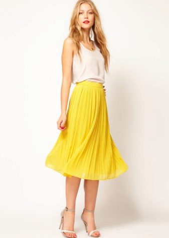 Bright yellow maxi skirt